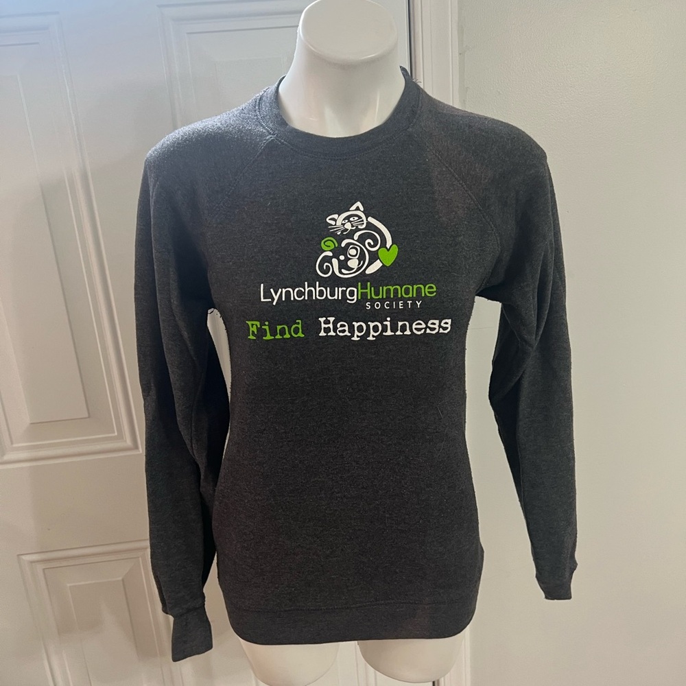 Women's Charcoal Sweatshirt - Lynchburg Humane Society Find Happiness Design